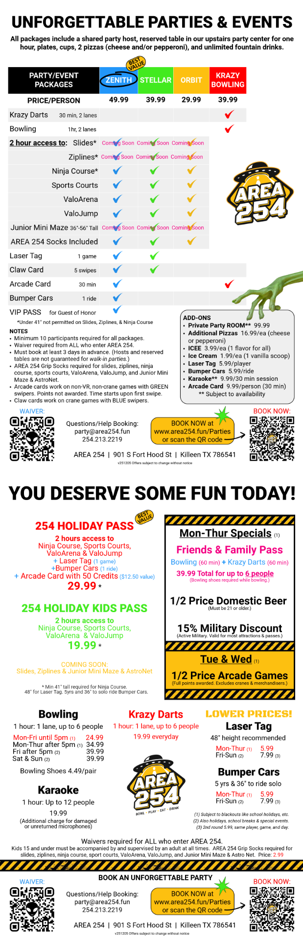 Parties and Events flyer